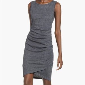 Leith Black Bodycon Ruched Jersey Dress - Small